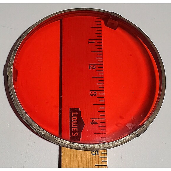 VTG LENS LOT Traffic Light Stop Signal 5" Glass Round 3 Red 1 Green 4 Piece Trim - Picture 12 of 16